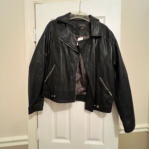 Blu Pepper Black Leather Jacket for Women